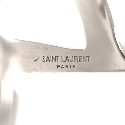 Saint Laurent Brass Monogram Cuff Bracelet Palladium 4 of 4