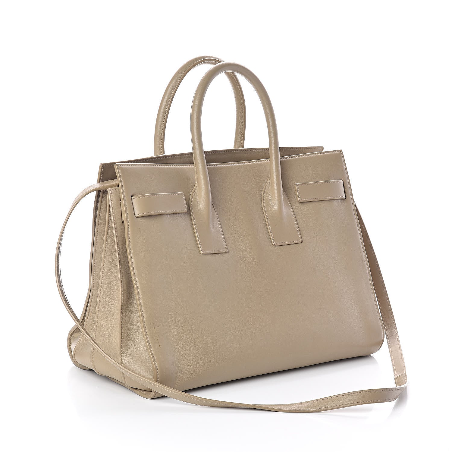 Saint Laurent Grained Calfskin Small Sac De Jour Dark Beige 3 of 11
