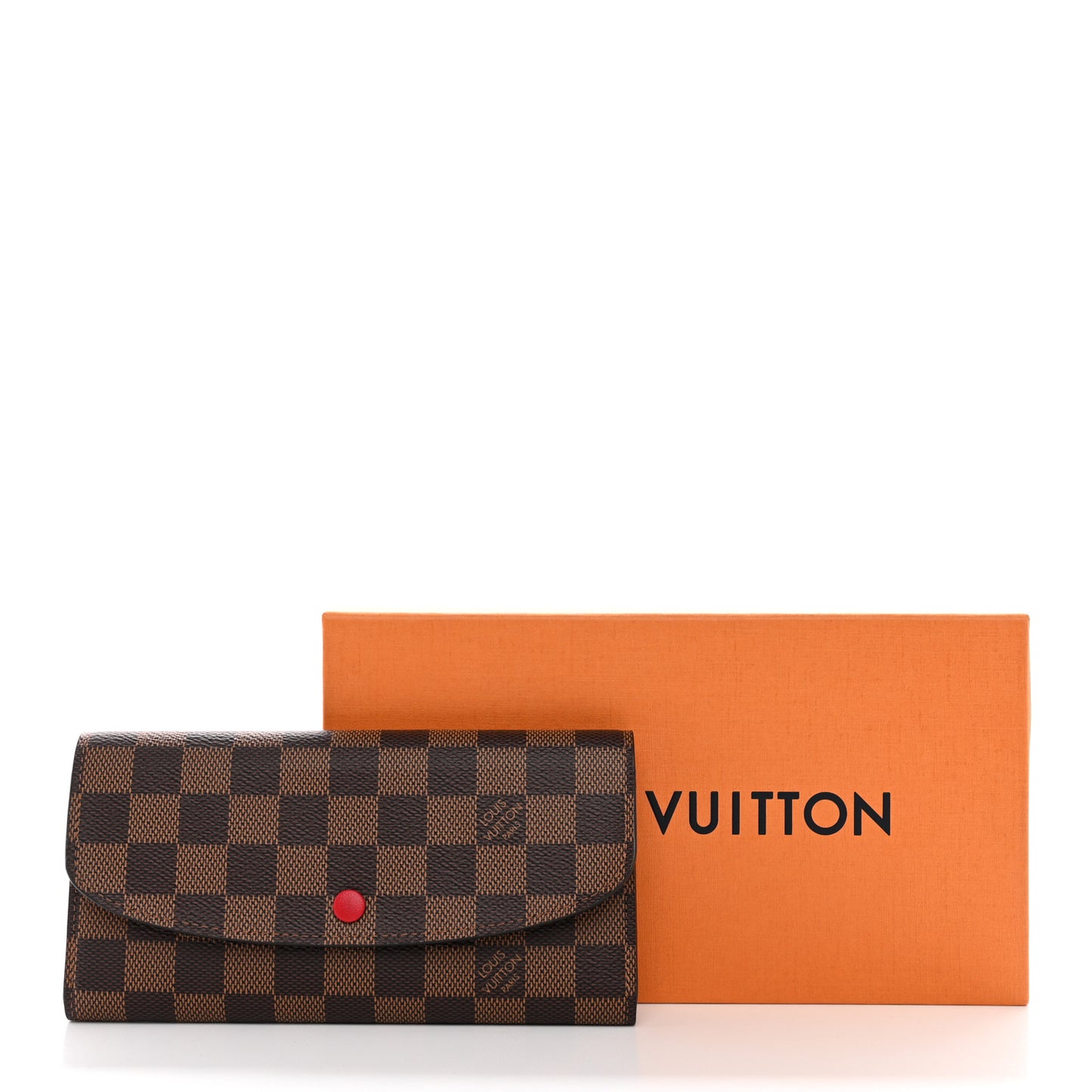 Damier Ebene Emilie Wallet Red