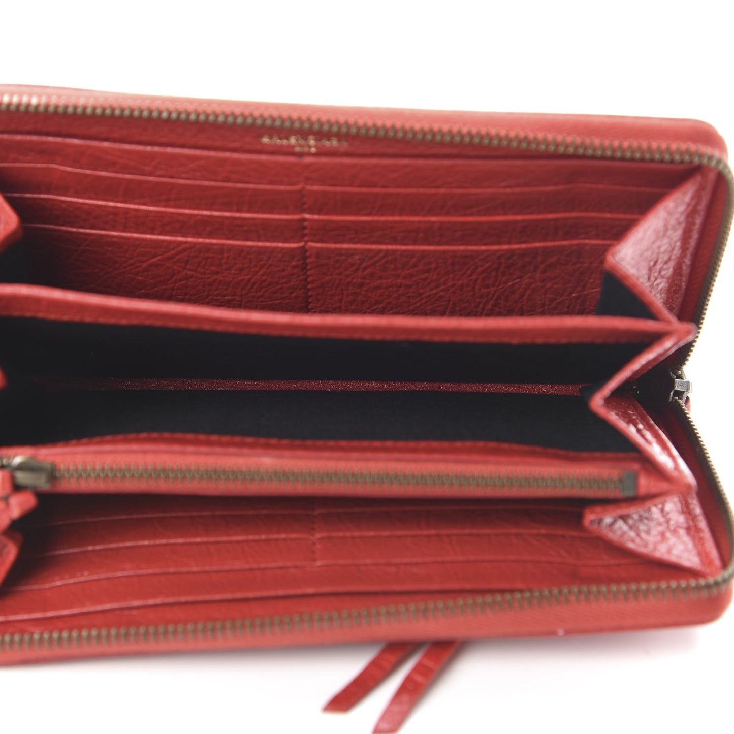 Agneau Classic Hardware Continental Zip Around Wallet Rouge Tango