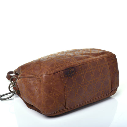 Christian Dior Lambskin Cannage Drawstring Bag Brown 4 of 10