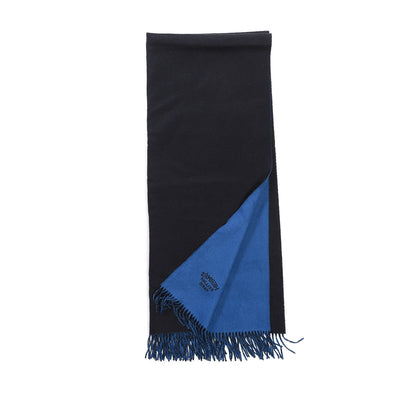 Hermes Cashmere Fringe Double Face Stole Black Bleu Saphir 4 of 7