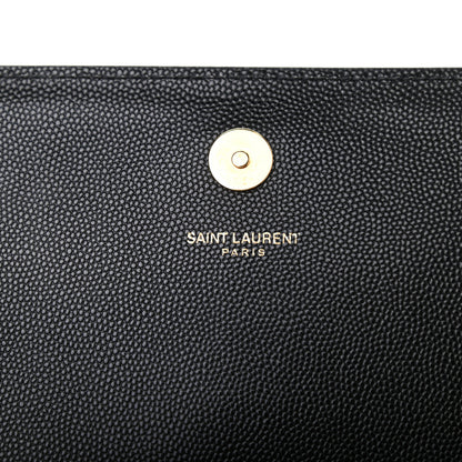 Saint Laurent Grain De Poudre Monogram Cassandre Clutch Black 13 of 15