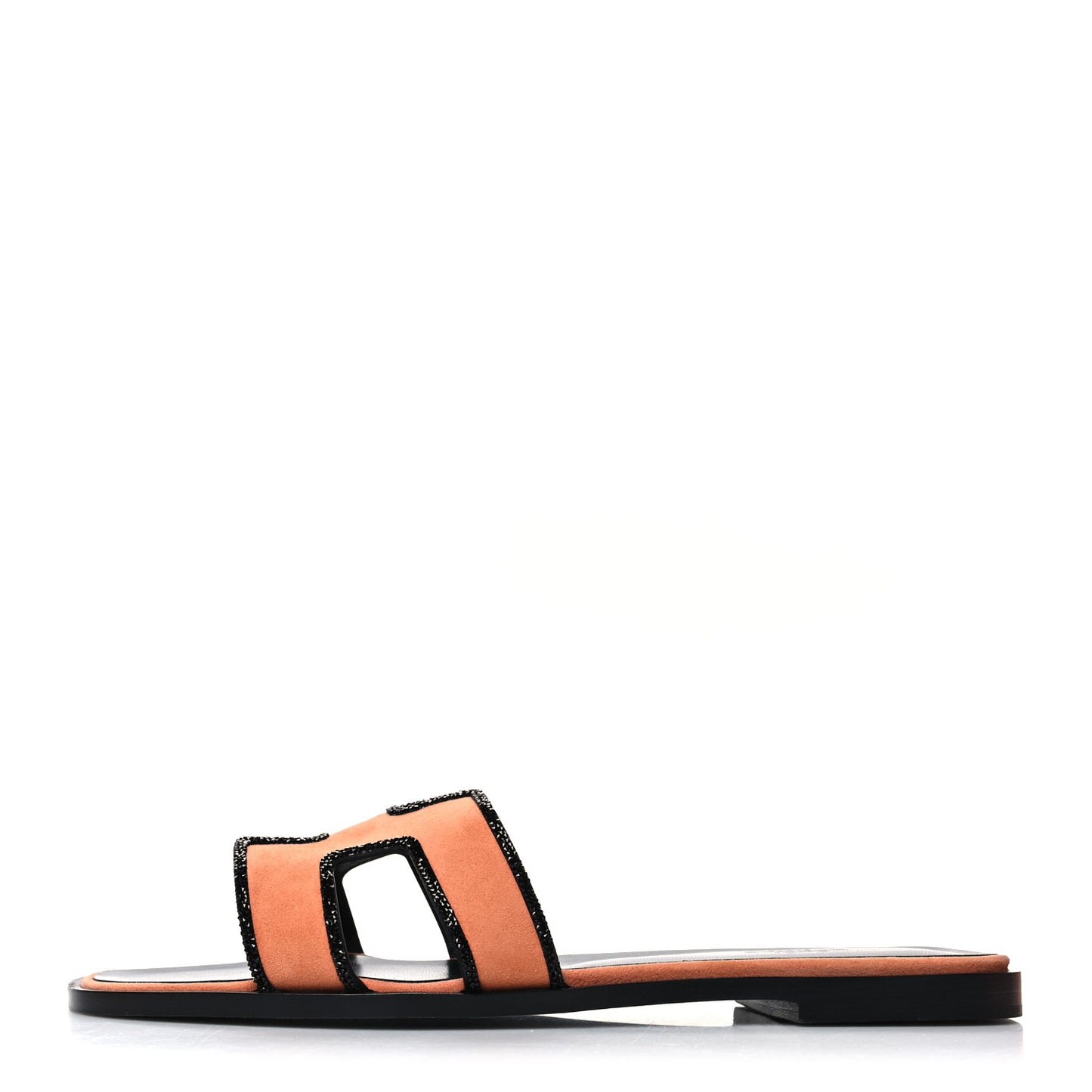 Suede Goatskin Crystal Oran Sandals 40 Rose Bubinga Black