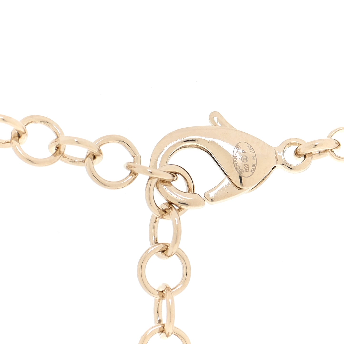 Metal CC Heart Coco In Love Drop Necklace Gold