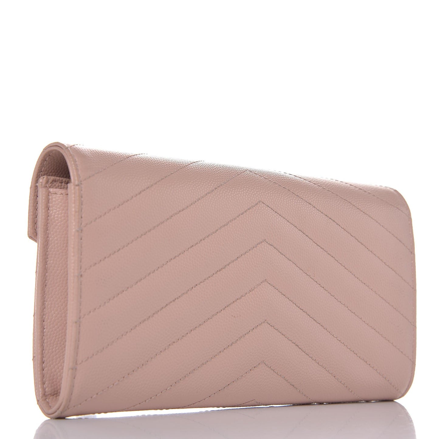 Grain De Poudre Matelasse Chevron Monogram Wallet Pale Pink