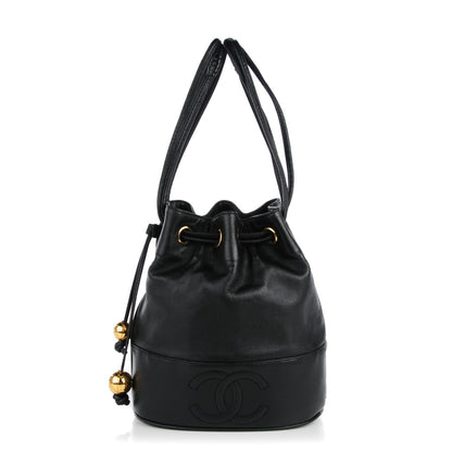 Chanel Lambskin CC Drawstring Shoulder Bag Black 1 of 9