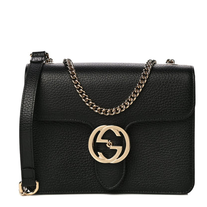 Gucci Dollar Calfskin Small Interlocking G Shoulder Bag Black 1 of 11