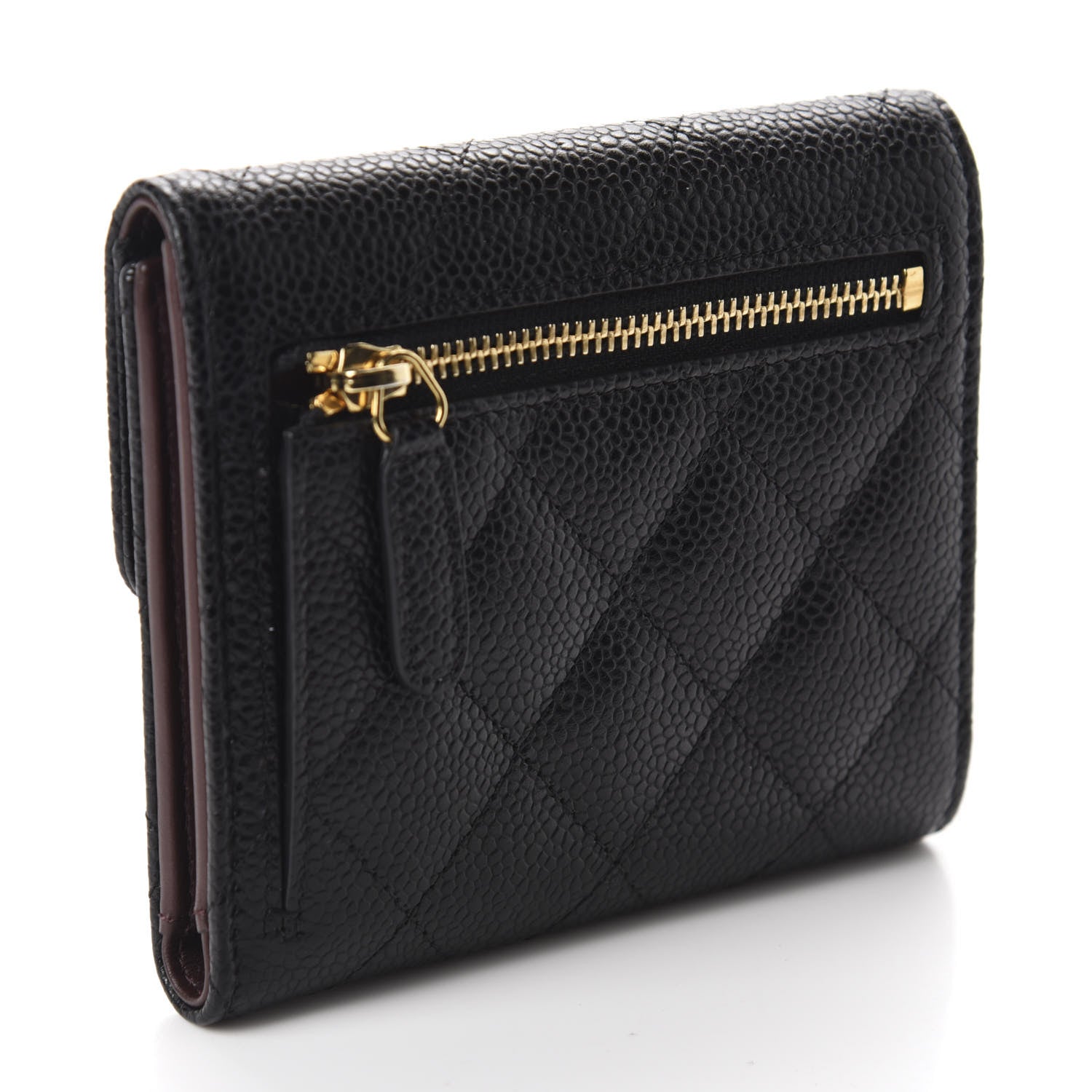 Chanel Caviar Quilted Compact Flap Wallet Black 3 of 9