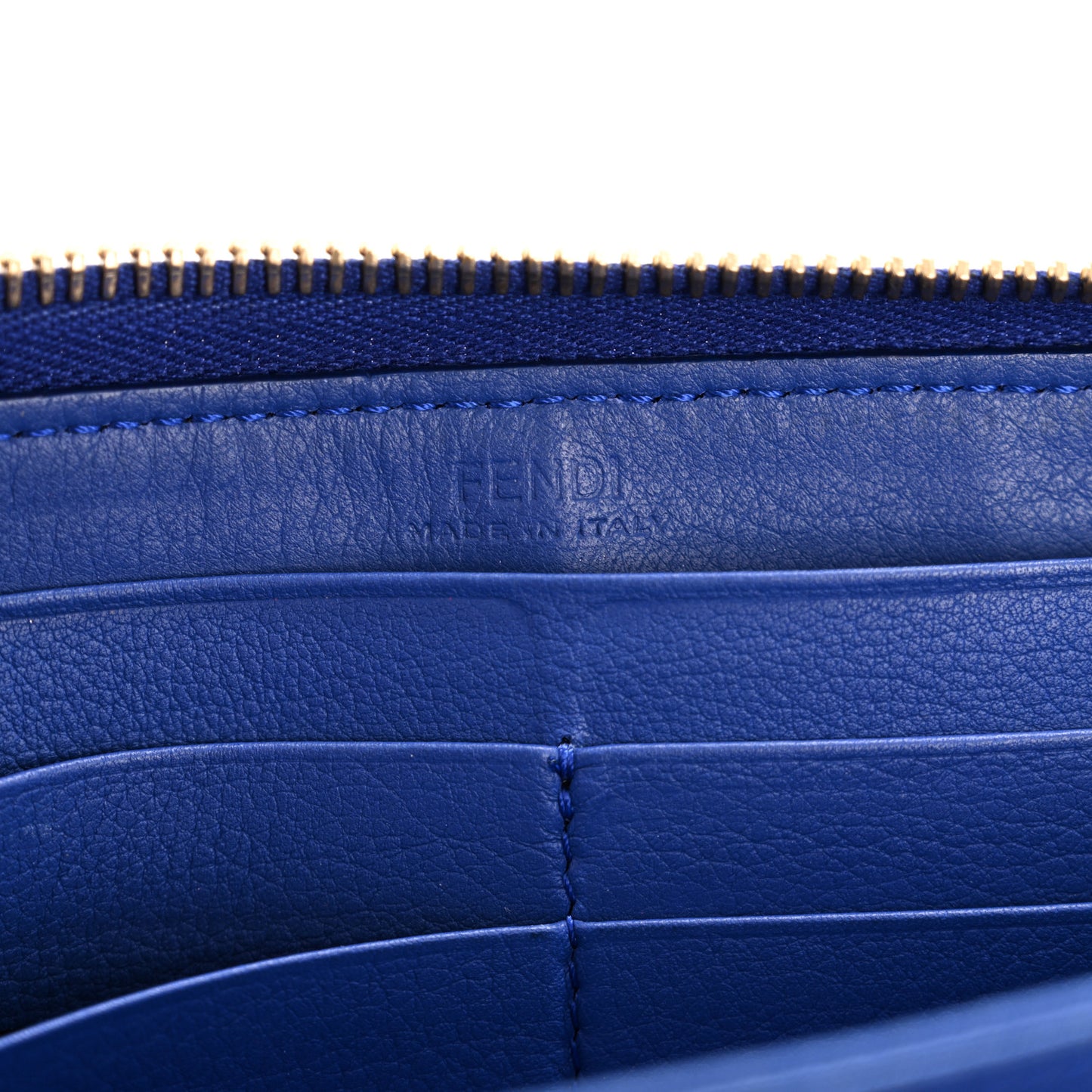 Snakeskin Mink Fur Studded Karlito Zip Around Wallet Blue
