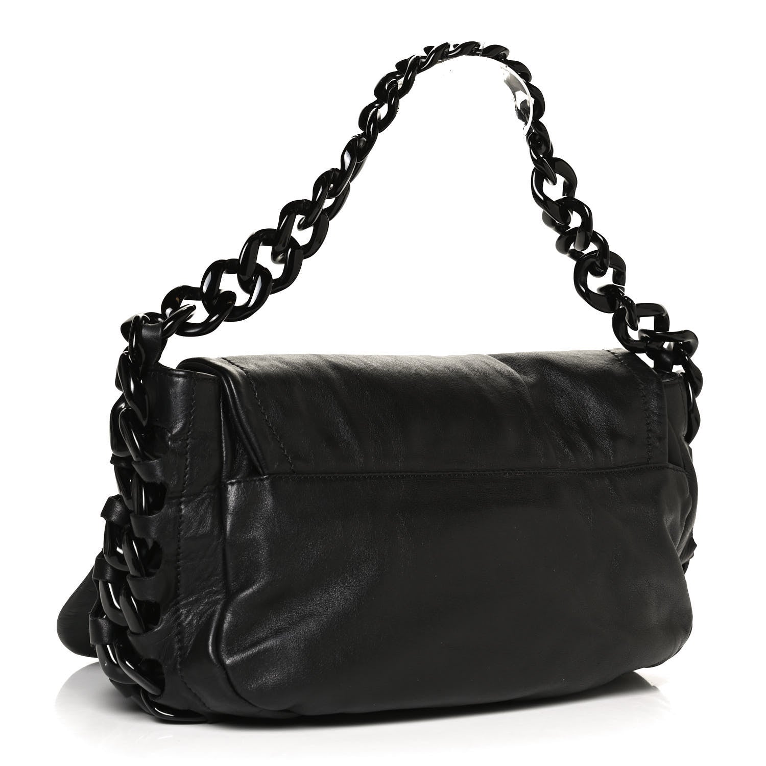 Chanel Calfskin Modern Chain Rhodoid Flap Black 3 of 9