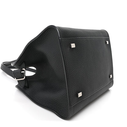 The Row Grained Calfskin Soft Margaux 10 Bag Black 8 of 9