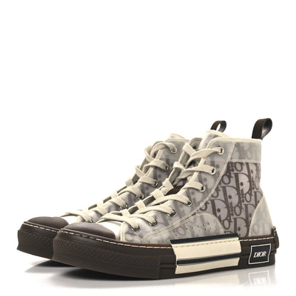 Christian Dior Technical Canvas Oblique Mens B23 High Top Sneakers 41 Brown Beige 4 of 8