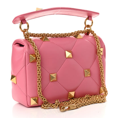 Valentino Garavani Nappa Medium Roman Stud Shoulder Bag Flamingo Pink 2 of 8