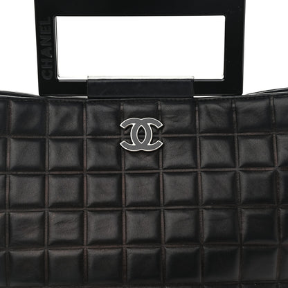 Chanel Lambskin Chocolate Bar Quilted Frame Handbag Black 8 of 10