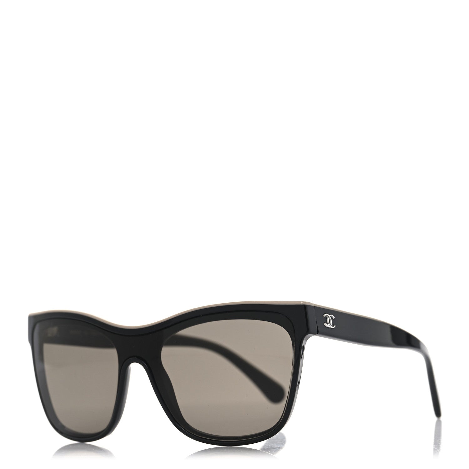 Chanel Acetate Logo Shield Sunglasses 5418 Black 1 of 7
