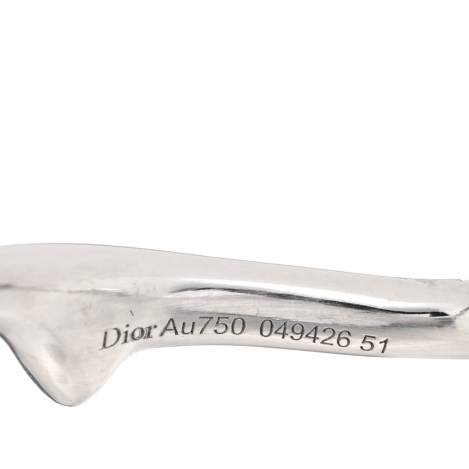 Christian Dior 18K White Gold Diamond .30ct Bois de Rose Solitaire Engagement Ring 51 5.75 4 of 4