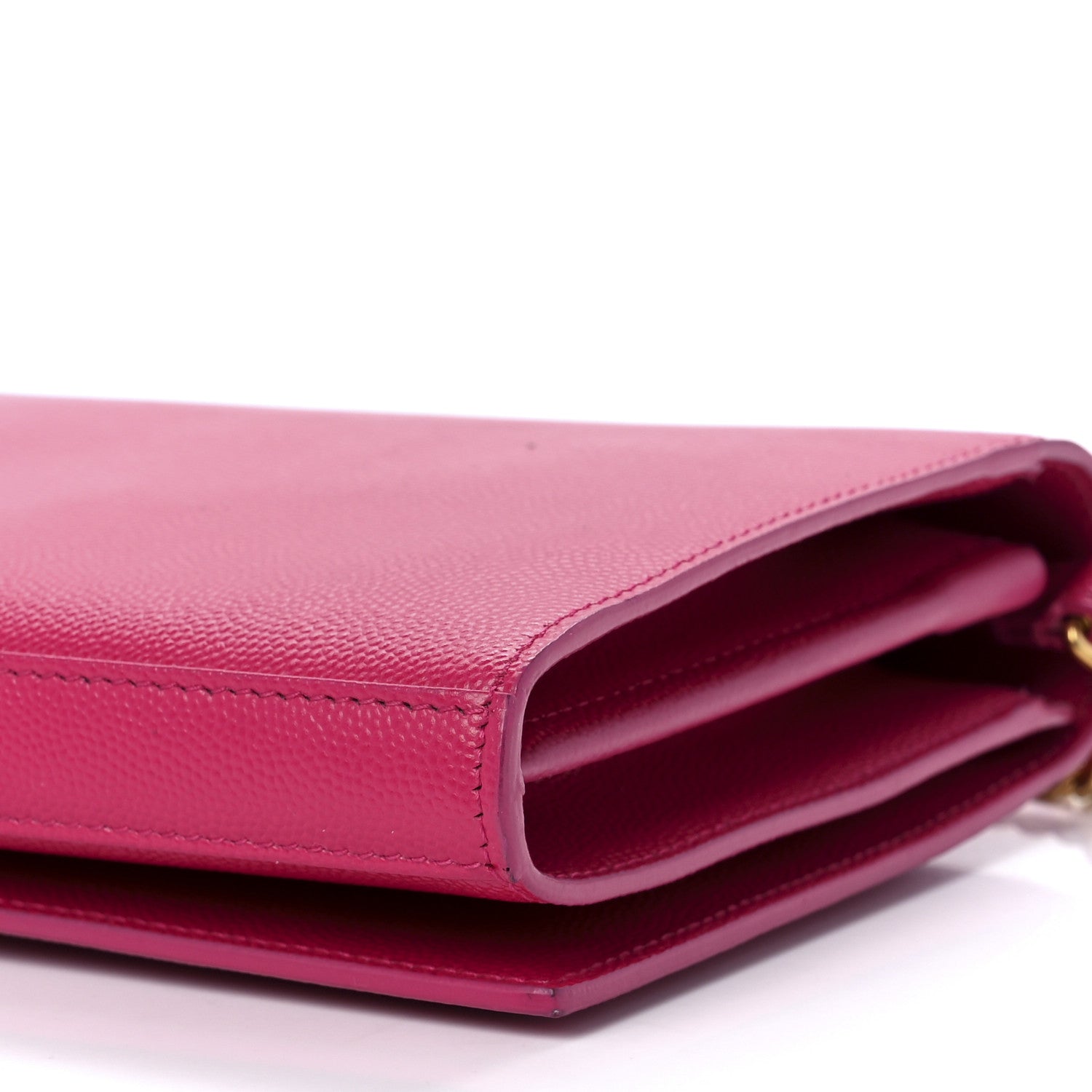 Saint Laurent Grain De Poudre Monogram Chain Wallet Bubblegum 11 of 11