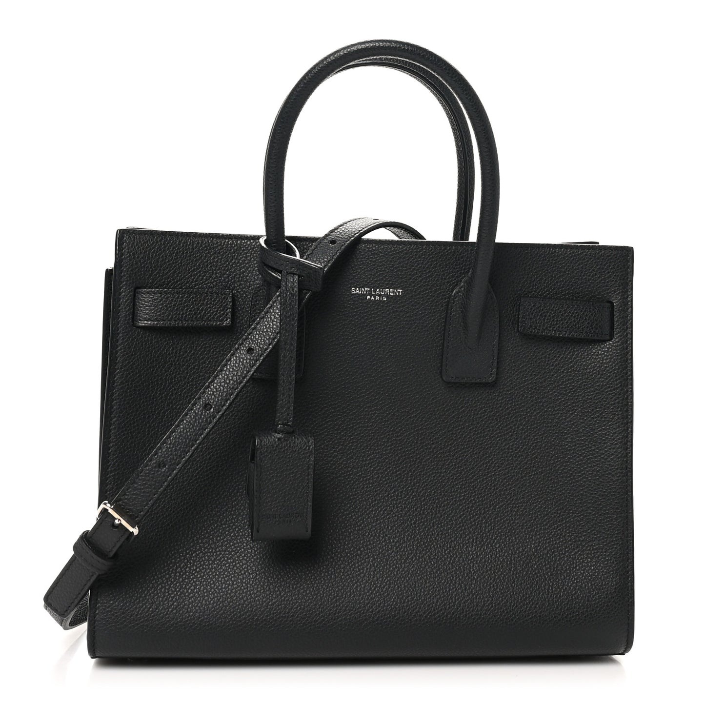 Grained Calfskin Baby Sac De Jour Black