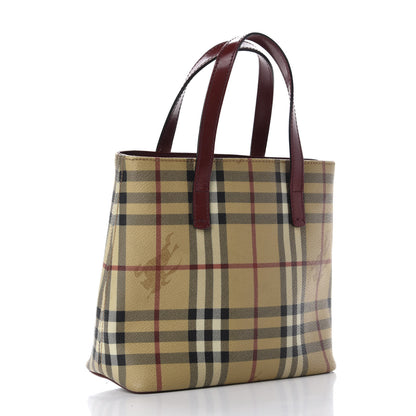 Burberry Haymarket Check Small Tote Red 3 of 13