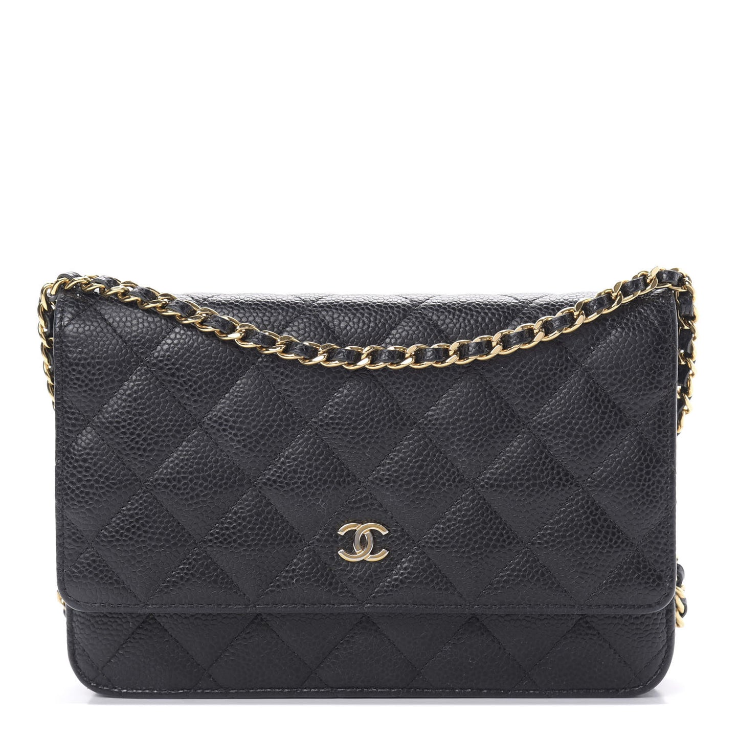 Caviar Quilted Wallet On Chain WOC Black
