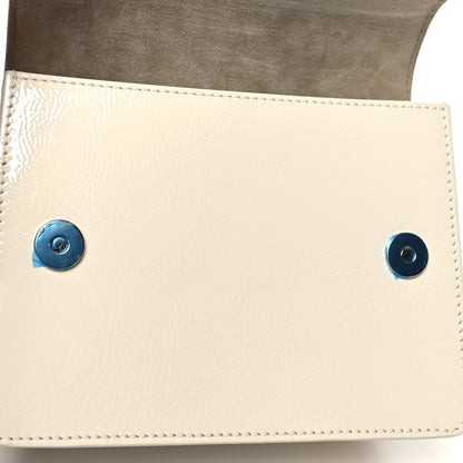 Jimmy Choo Textured Patent Calfskin Small Madeline Satchel Latte 12 of 13
