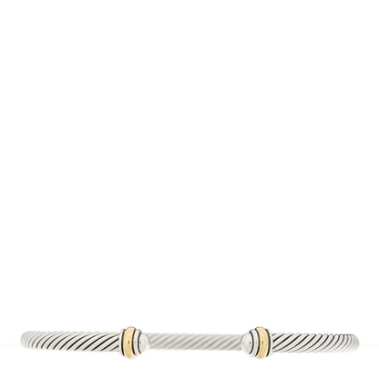 David Yurman Sterling Silver 18K Yellow Gold 4mm Cable Classics Bracelet 1 of 3