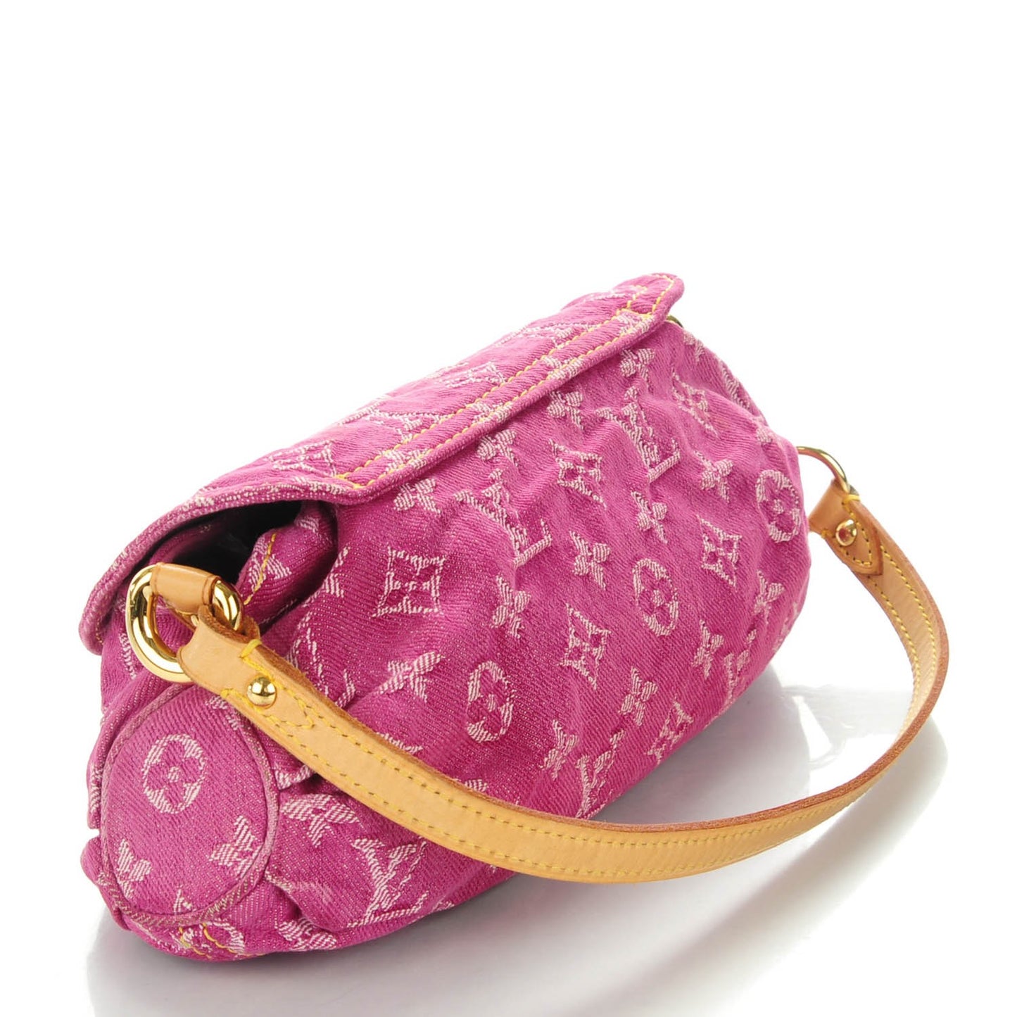 Monogram Denim Mini Pleaty Fuchsia