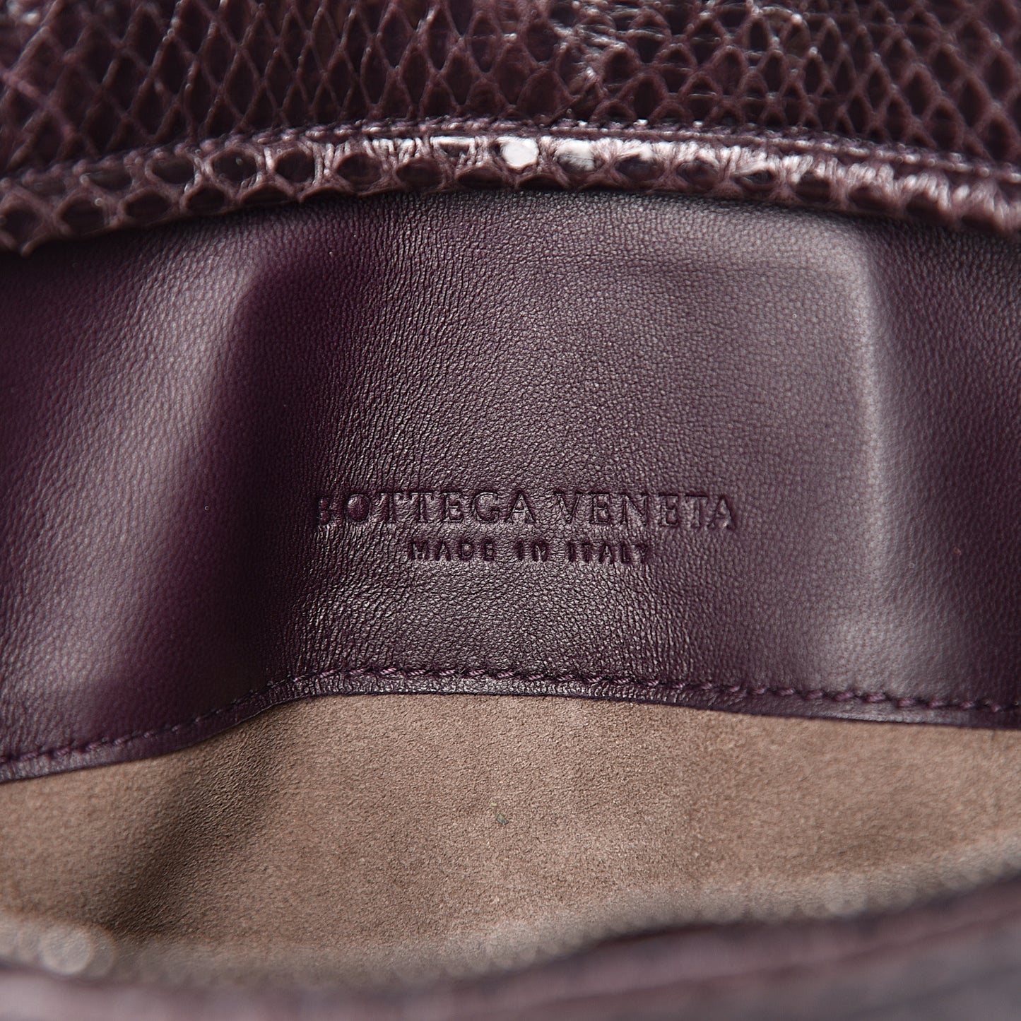 Ayers Snakeskin Flat Clutch Plum