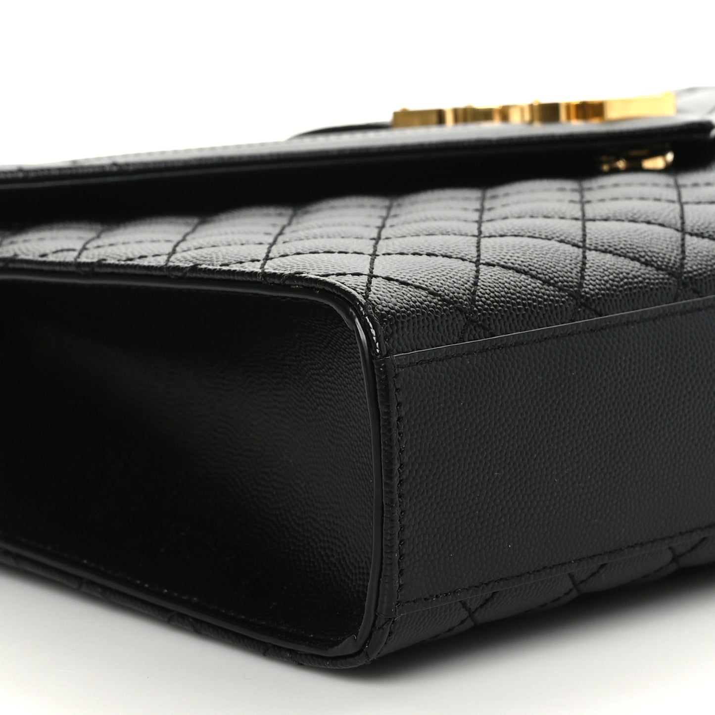 Grain De Poudre Textured Mixed Matelasse Large Triquilt Monogram Satchel Black