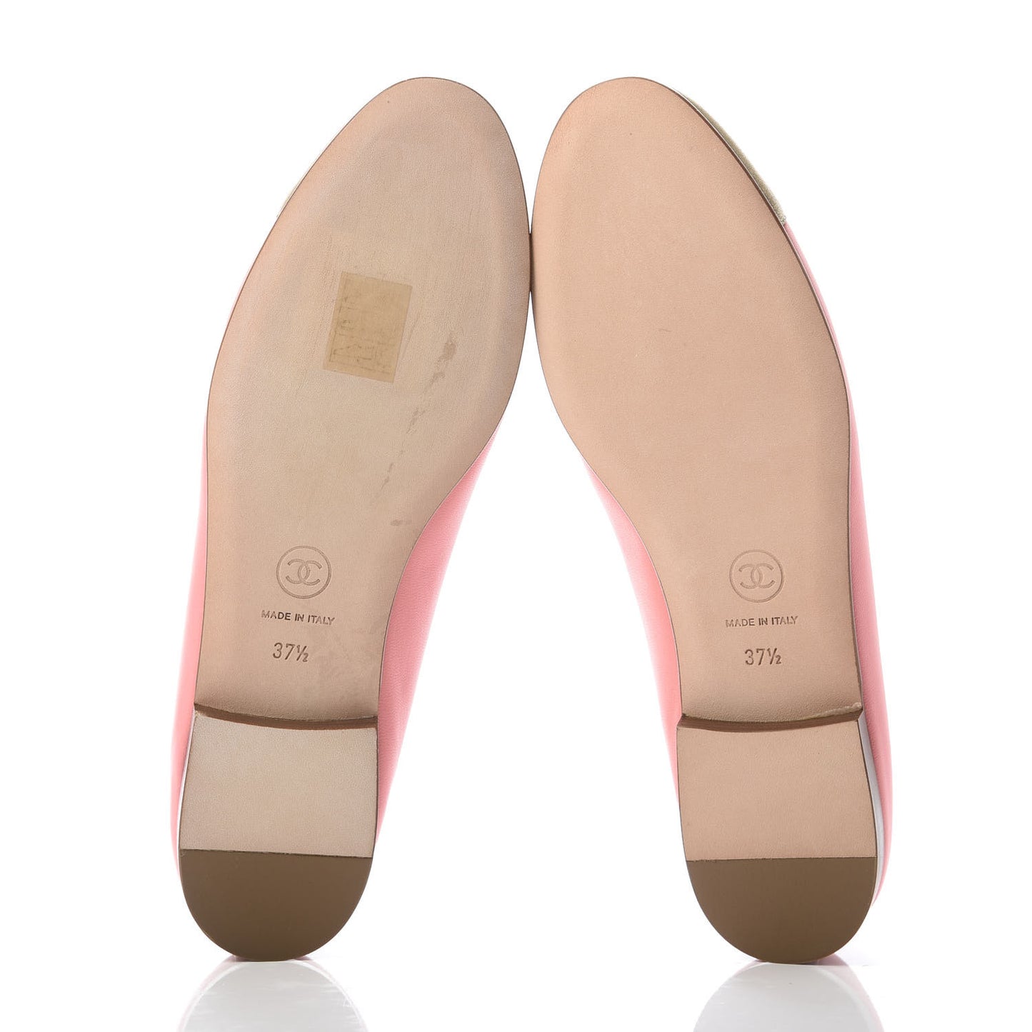 Calfskin Cap Toe Ballerina Flats 37.5 Pink