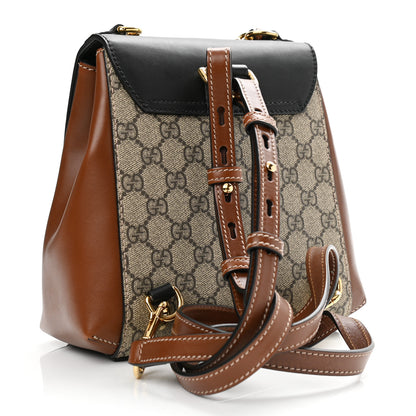 Gucci GG Supreme Monogram Calfskin Padlock Backpack Beige Cuir Black 3 of 12