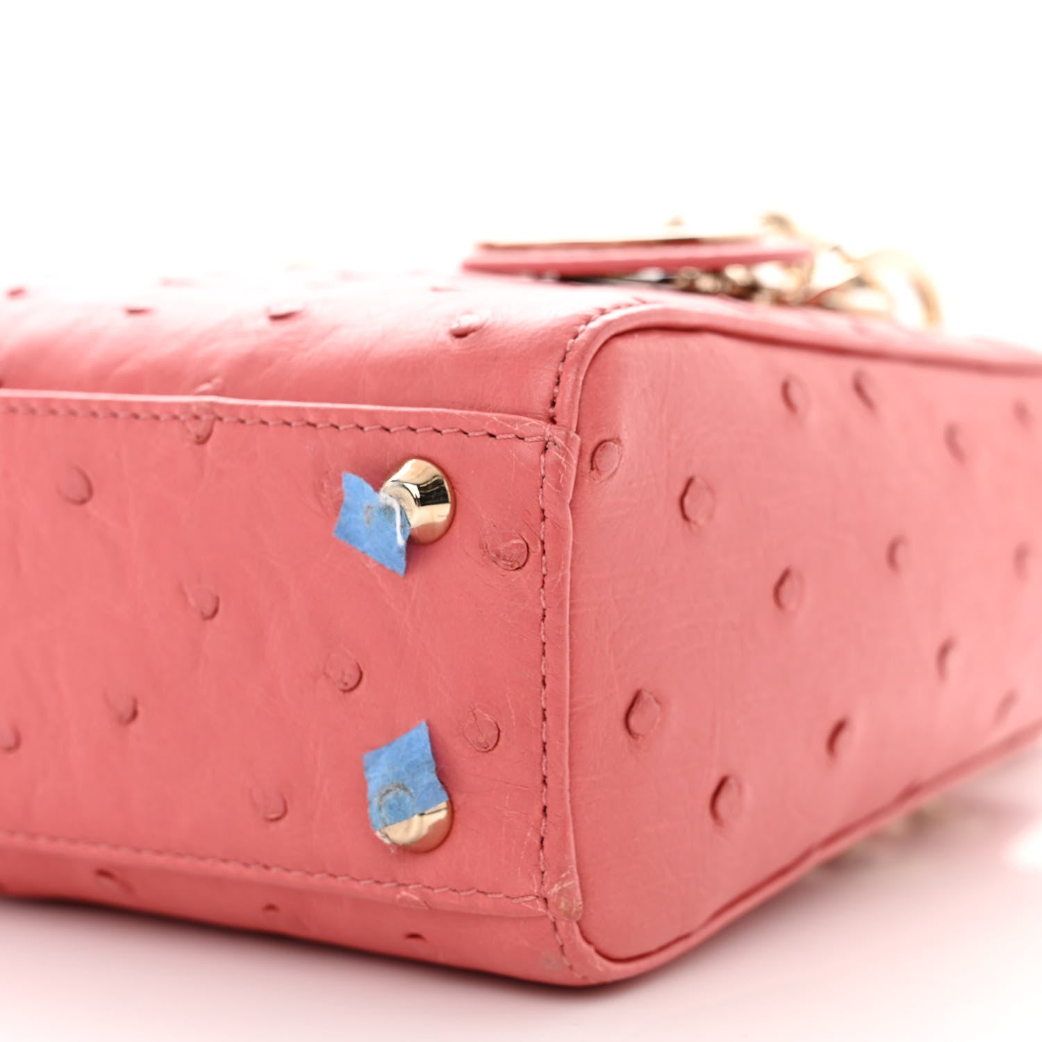 Christian Dior Ostrich Mini Lady Dior Pink 10 of 10