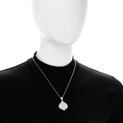 Parker & West by FASHIONPHILE 18K White Gold Diamond Pave Drop Pendant Adjustable Necklace 2 of 5