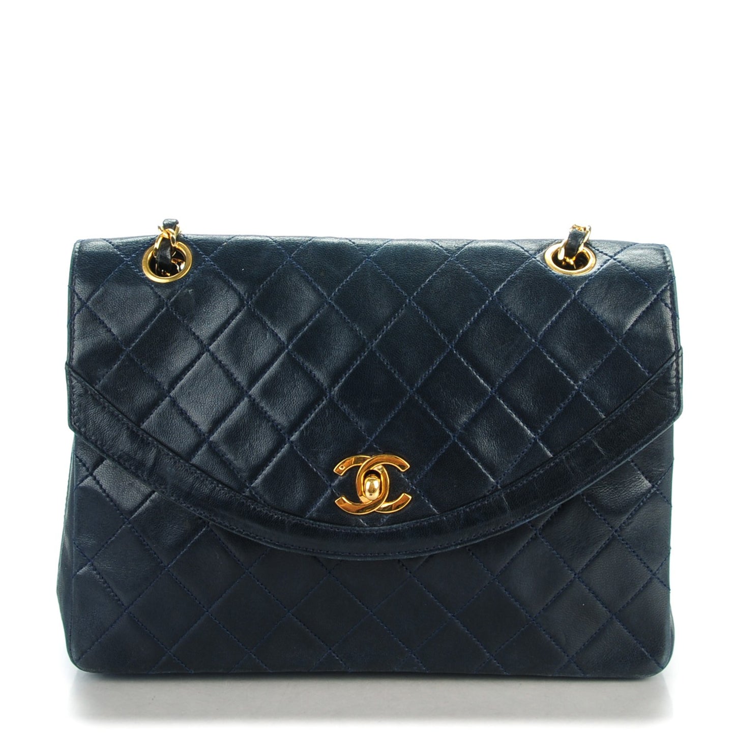 Lambskin Quilted Medium Single Flap Black