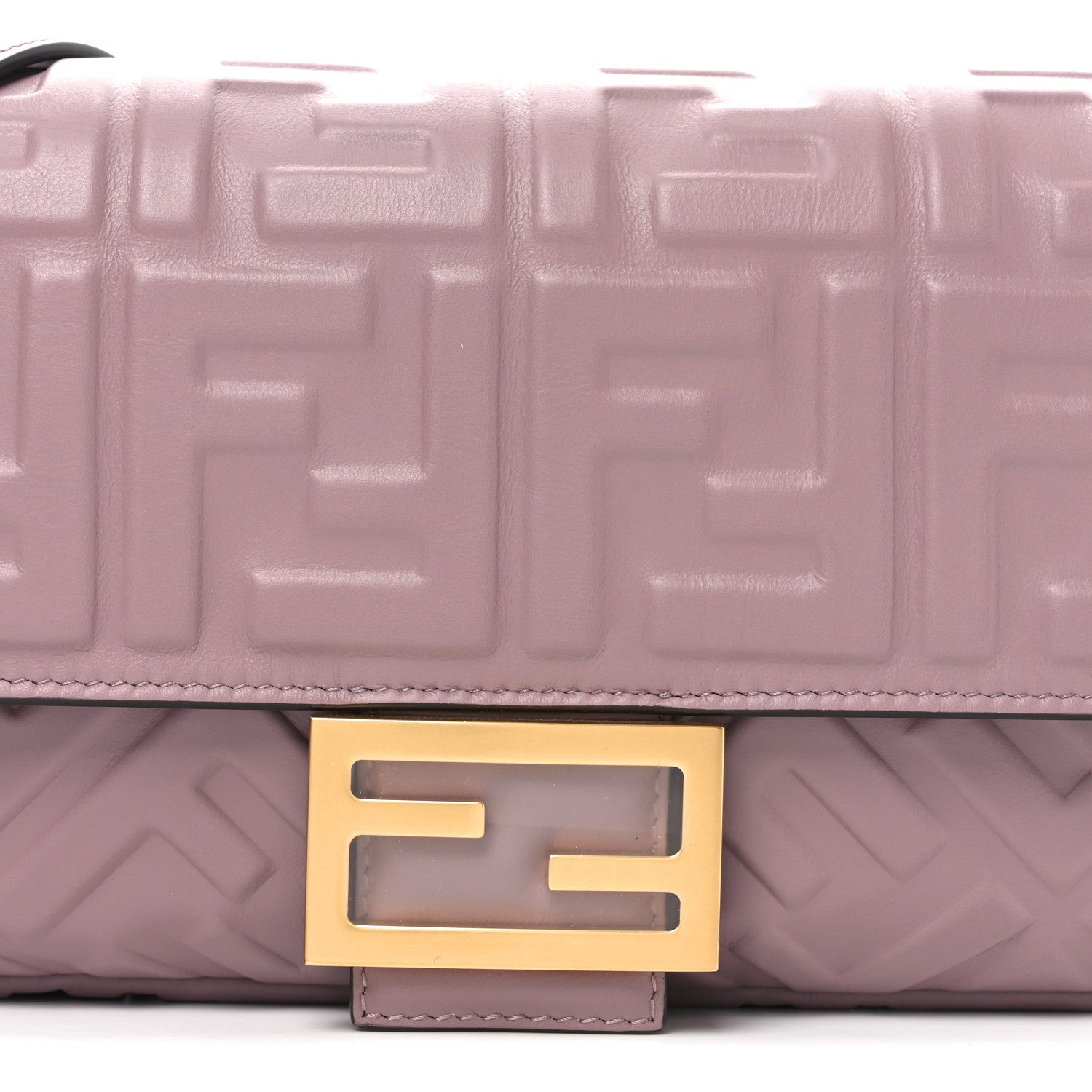 Fendi Nappa FF 1974 Embossed Baguette Dusty Mauve 8 of 10