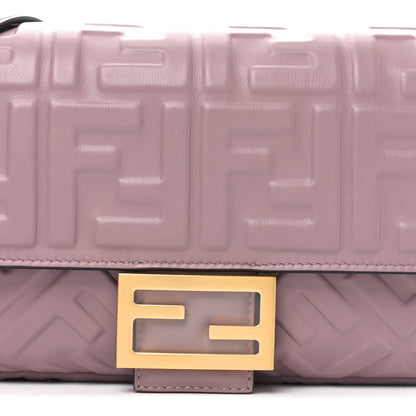 Fendi Nappa FF 1974 Embossed Baguette Dusty Mauve 8 of 10