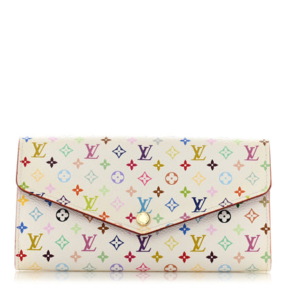Louis Vuitton Monogram Multicolor Sarah Wallet NM White Litchi 1 of 9