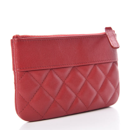 Chanel Sheepskin Quilted Small Vintage Mademoiselle Cosmetic Case Red 3 of 10