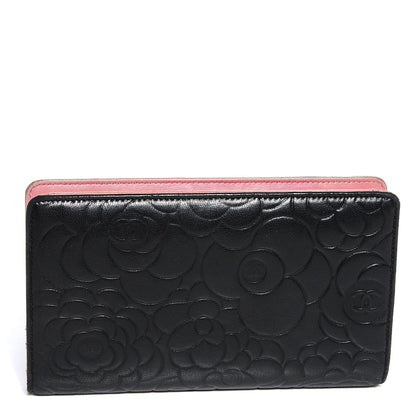 Chanel Lambskin Camellia Yen Wallet Black 3 of 8