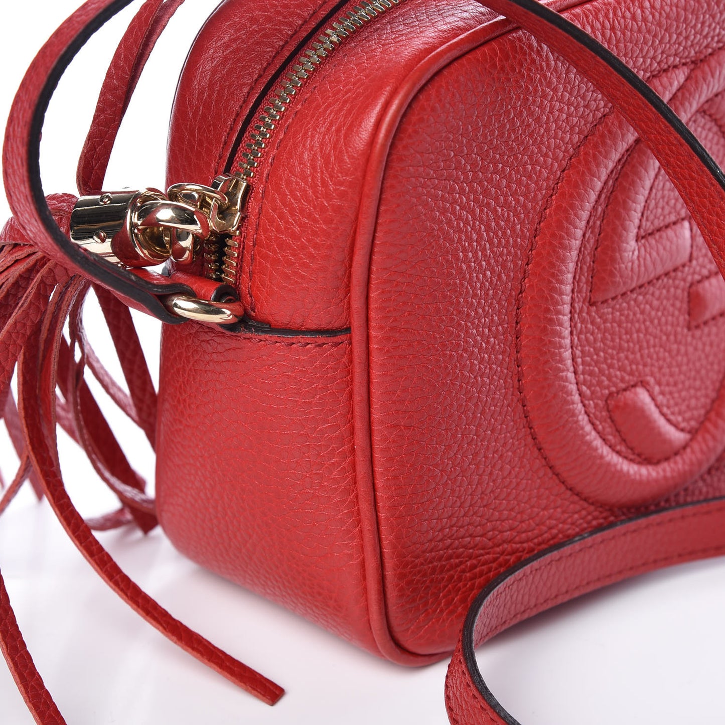 Pebbled Calfskin Small Soho Disco Bag Tabasco Red