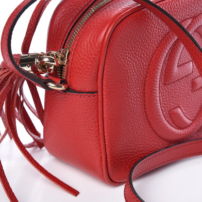 Gucci Pebbled Calfskin Small Soho Disco Bag Tabasco Red 13 of 17