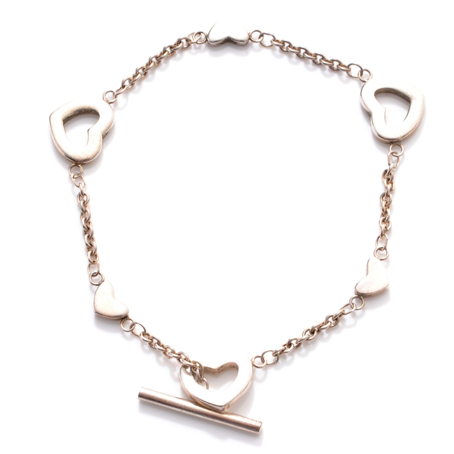 Tiffany Sterling Silver Heart Toggle Bracelet 1 of 4