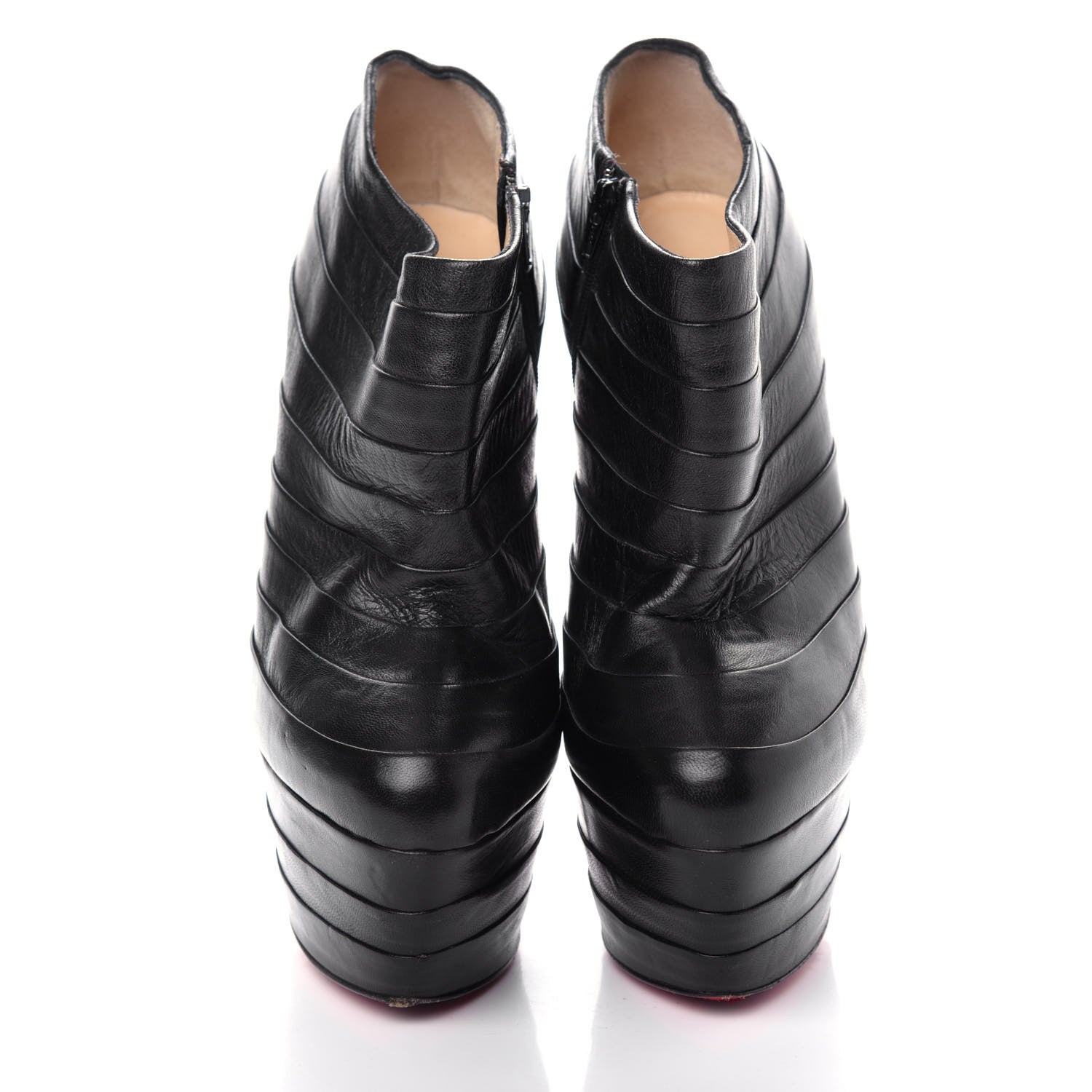 Christian Louboutin Patent Calfskin 160 Platform Ankle Booties 37.5 Black 5 of 9