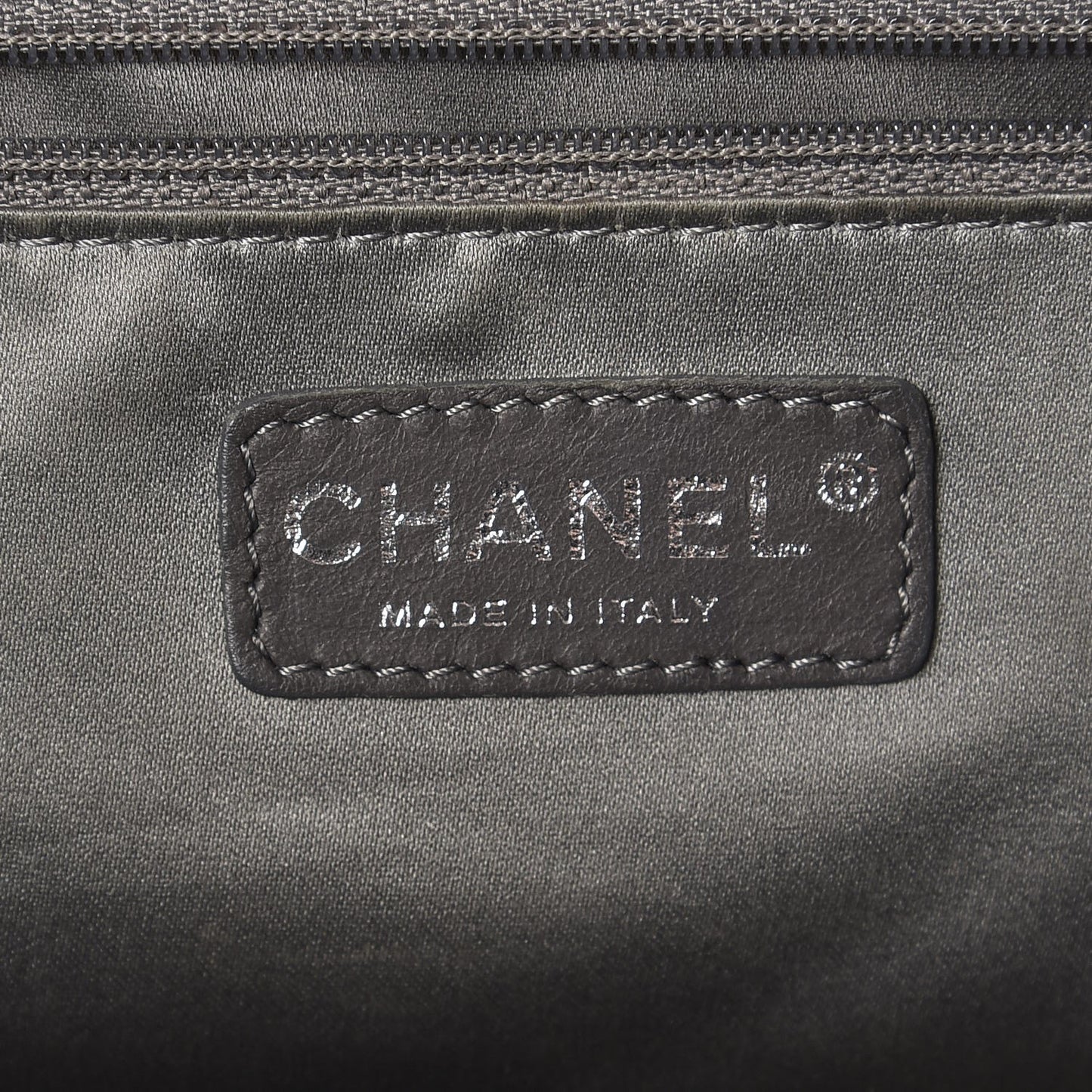 Lambskin Square Stitched Lax Shopping Tote Black