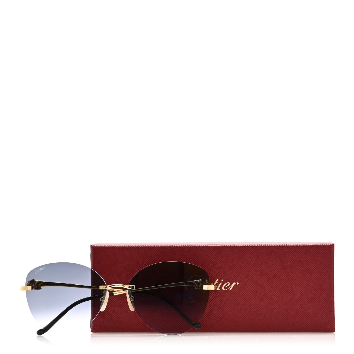 Panthere De Cartier Rimless Sunglasses CT0269S Gold Black