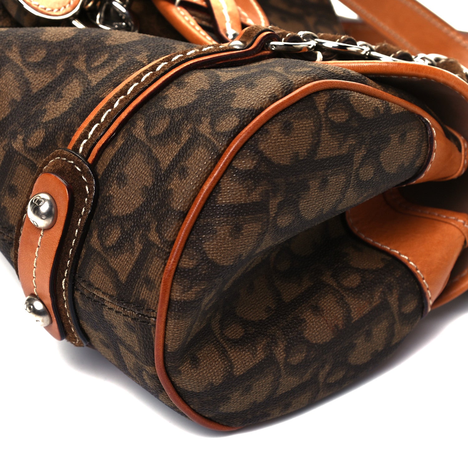 Christian Dior Monogram Romantique Trotter Flap Bag Brown 9 of 9