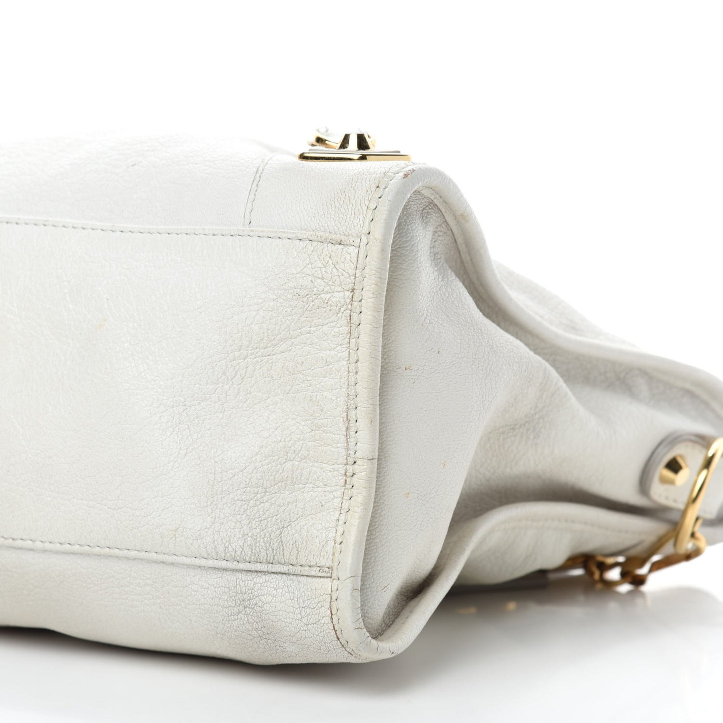 Chevre Gold Metallic Edge Hardware City White