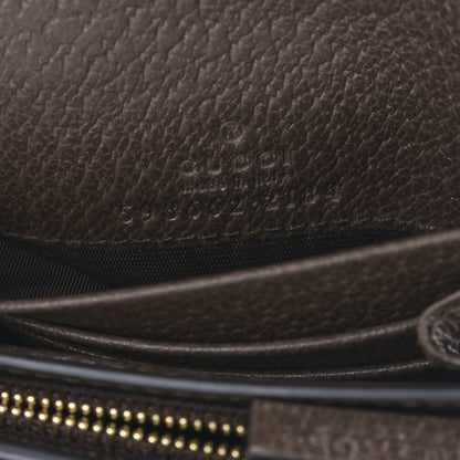 Gucci GG Supreme Monogram Textured Calfskin Web Ophidia Card Case Wallet Beige Ebony New Acero 6 of 8