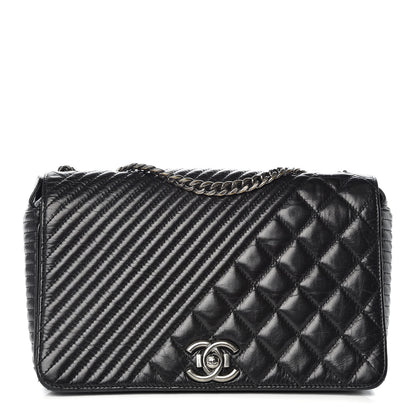 Chanel Glazed Calfskin Quilted Medium Coco Boy Flap Black 1 of 14